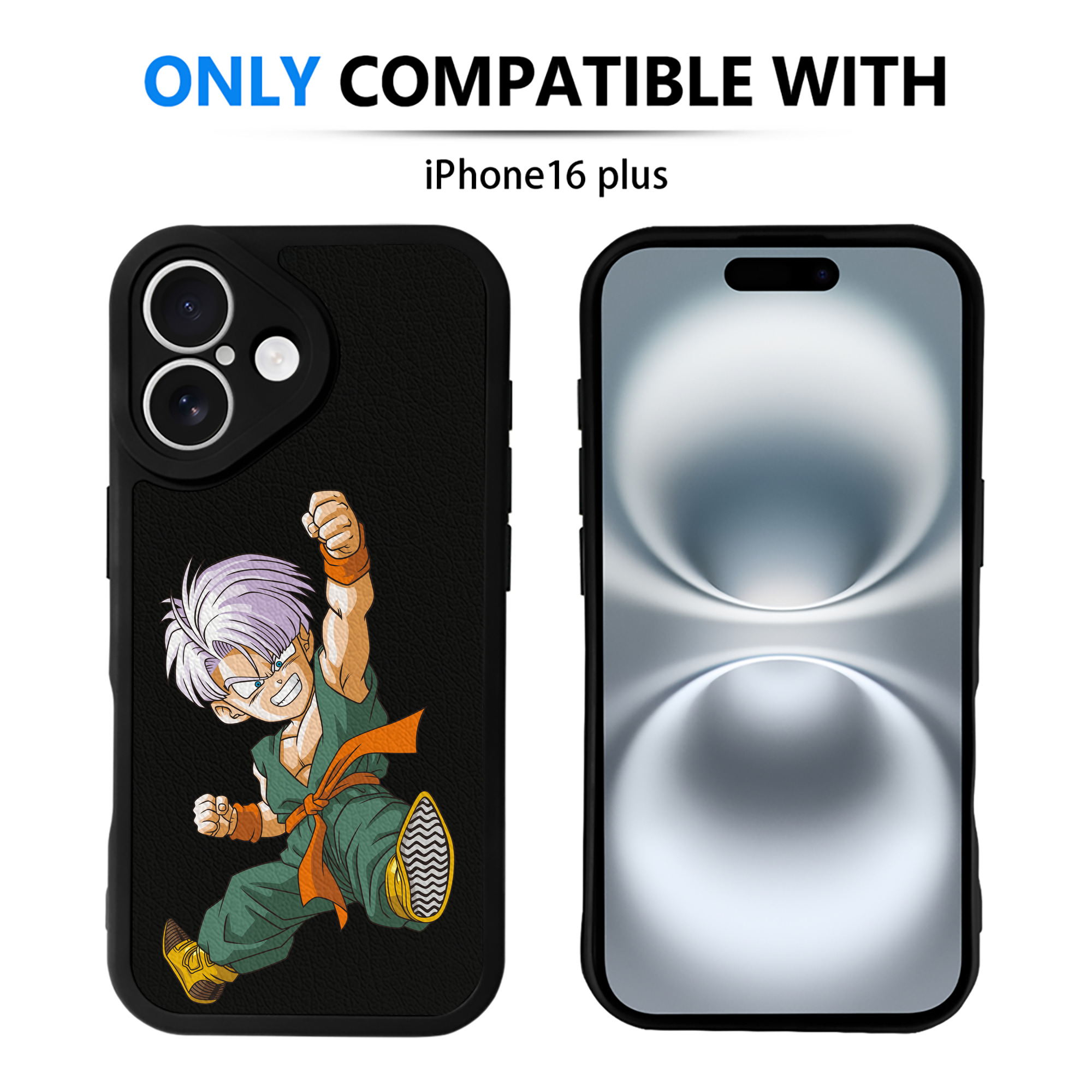（画像用） ドラゴンボール トランクス（Torankusu）DRAGON BALL Trunks 【iPhone 16シリーズ対応】シリコンスマホケース（レザー調） 材質：シリコン